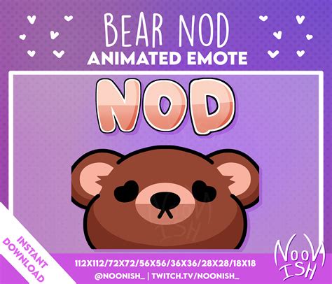 Animated Nodding Bear Twitch And Discord Cute Bear Chibi Animated