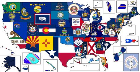 Flag Map Of American States And Territories By Elbelgard On Deviantart