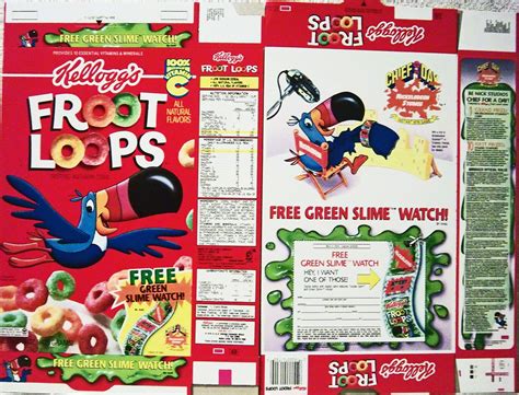 1992 Slime Watch Froot Loops Cereal Box Unused Factory Flat S304 Ebay