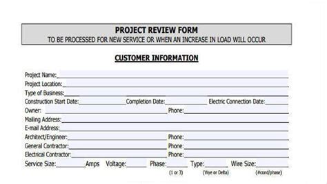 FREE 8 Sample Project Review Forms In PDF MS Word Excel