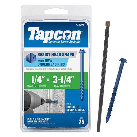 Tapcon In X In Hex Washer Head Concrete Anchors Pack