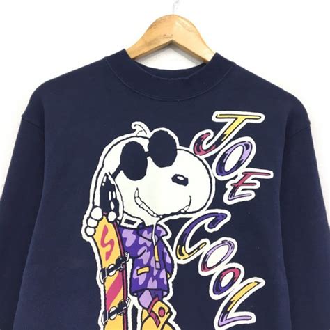 Snoopy Joe Cool Crewneck Sweatshirt Jumper Big Logo Print Etsy