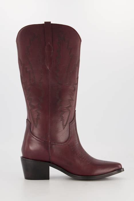 Bottes De Cowboy En Cuir Style Western Avec Broderies Largeur H Et