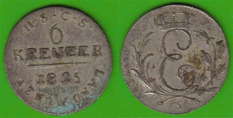 Sachsen Coburg Saalfeld 6 Kreuzer 1825 Ernst 1806 1826 Selten Ss Ss Vz