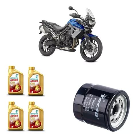 Kit Troca Óleo Petronas 10w40 Triumph Tiger 800 1200 Frete grátis