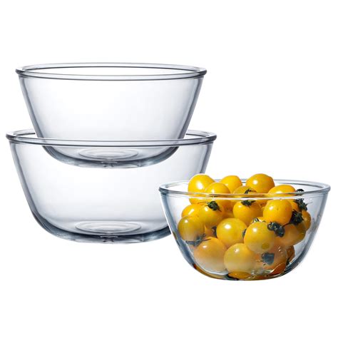 Amazon Nutriups Piece Glass Mixing Bowl Set Clear Prepare Mixing