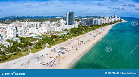 Aerial View Of Miami Beach Florida Panorama Sea Vacation In The United