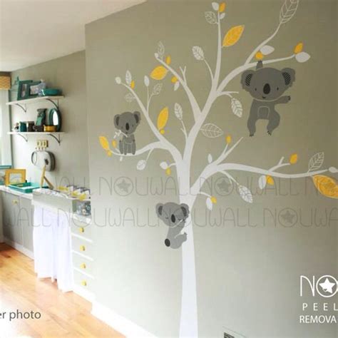 Koala Bear Wall Decal Tree Branch Baby Nursery Animal Wall Etsy