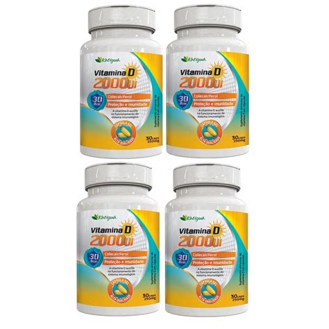 Kit 4 Vitamina D2000Ui katiguá 30 Capsulas 250mg Shopee Brasil