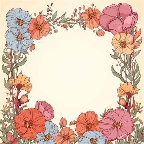 Premium Vector Flower Frame Vector Illustrated