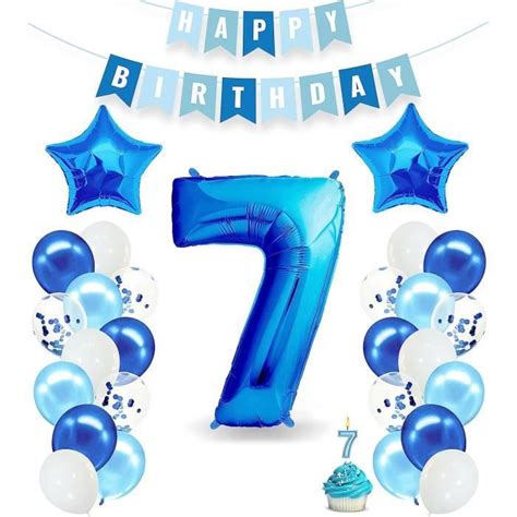 Decoration Anniversaire Garcon 7 Ans Bleu Kit Anniversaire Garcon