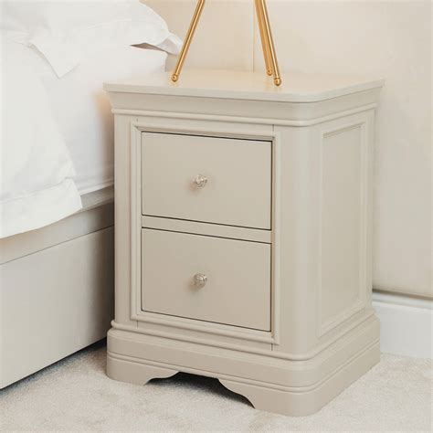 Louvre Taupe Wooden Bedside Table Rowen Homes