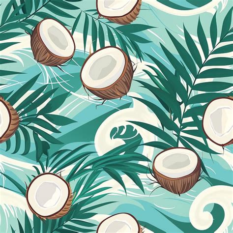 A Tropical Scene With Coconuts And Coconuts Premium AI Generated Image