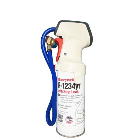 Honeywell R1234yf Refrigerant with Stop Leak and Charging Hose 11oz