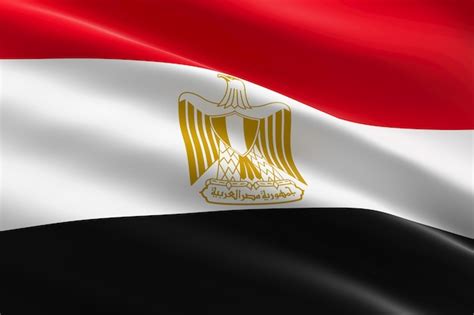 Premium Photo Flag Of Egypt 3d Illustration Of The Egyptian Flag Waving