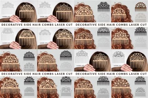 Laser Cut Decorative Hair Combs Bundle · Creative Fabrica
