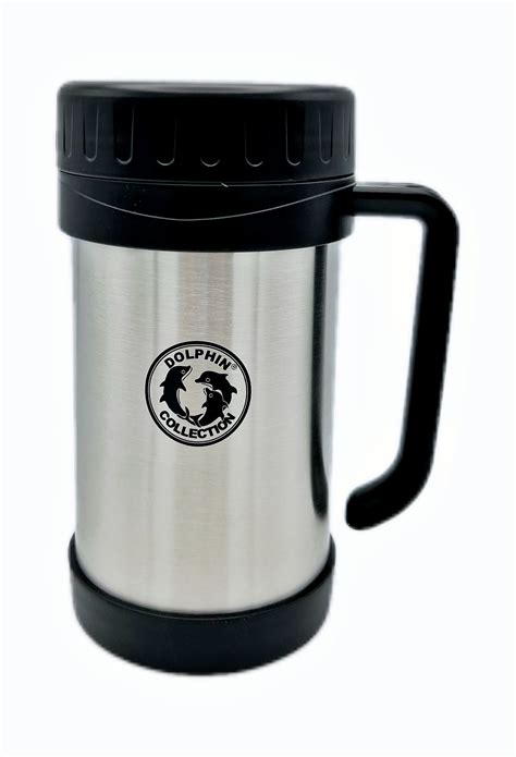 Dolphin Collection Stainless Steel Mug With Lid Ml Black Poolee