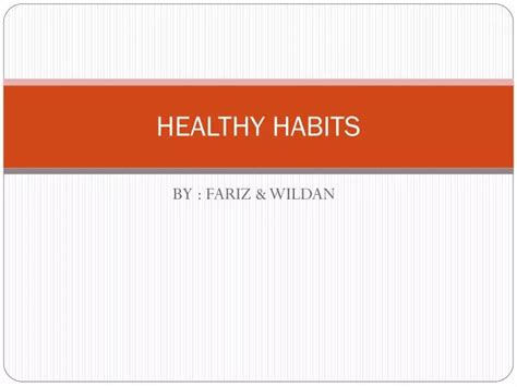 Ppt Healthy Habits Powerpoint Presentation Free Download Id 5897590