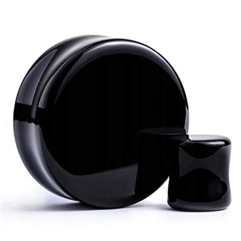 Pair Of Black Acrylic Ear Plugs 3 50mm Ear Tunnelsear