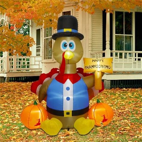 Holiday 6ft Lighted Happy Thanksgiving Inflatables Turkey With