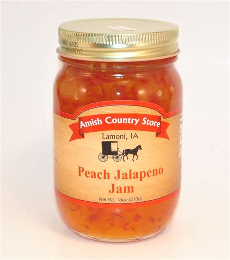 Peach Jalapeno Jam 18oz Amish Country Store