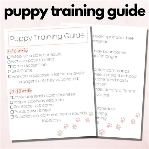 Printable Puppy Training Guide Digital Download Etsy