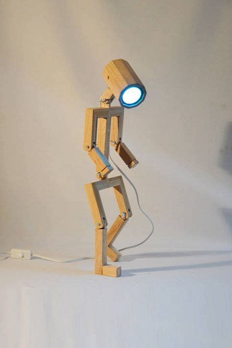 Articulated Design Lamp Madame Made From Recycled Wood Anloefu Etsy