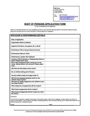 Fillable Online Rbkc Gov Bopa Application Form Royal Borough Of