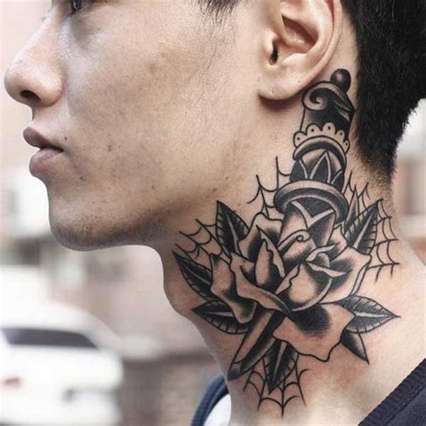 48 Tatuagem De Flores Masculino Em Homens No Pescoço Tatuagem de Onda