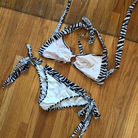 Swim Zebra Sparkle O Ring Bikini Scrunch Butt Poshmark