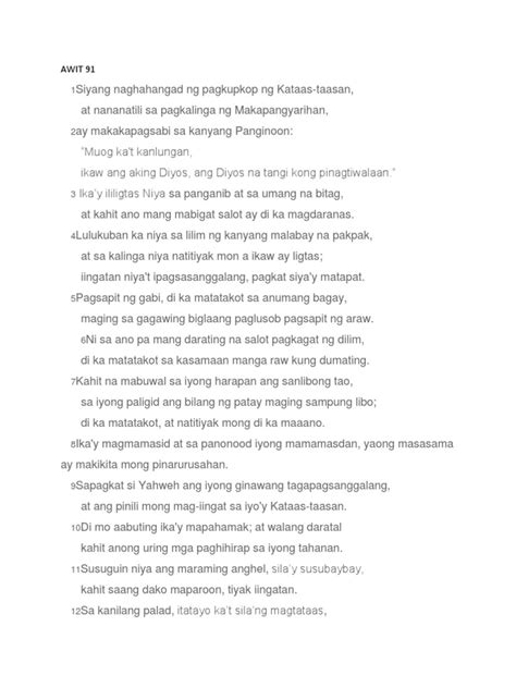 Psalm 91 Tagalog Gaiustimoor