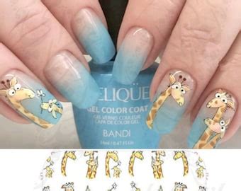 Giraffe Nails Etsy