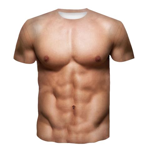 T Shirt Dr Le De Faux Muscle Imprim En 3D Pour Hommes Et Femmes