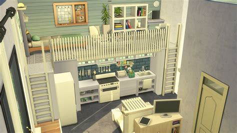 Minty Loft Apartment Medina Studios Sims Speed Build Stop