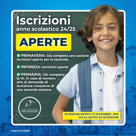 Iscrizioni Anno Scolastico 2024 2025 Scuola Maria Immacolata Milano