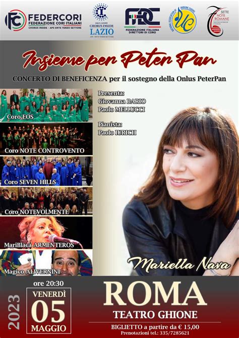 Insieme Per Peter Pan Concerto Corale Di Beneficenza Il 5 Maggio Al