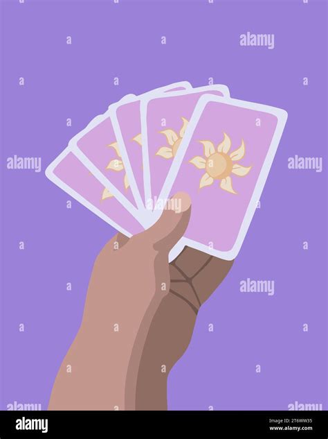 Vector Isolated Illustration Of Tarot Cards In Hand Card Selection