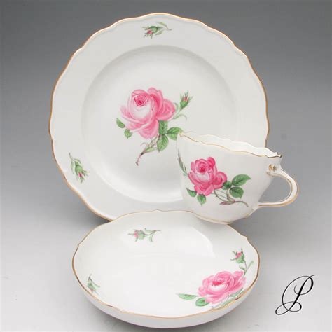 Kaffeegedeck Nr Meissen Im Dekor Rote Rose Porzellan Porcelain