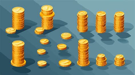 Premium Vector A Cartoon Illustration Of A Stack Of Gold Coins With