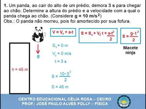 Exercicio Queda Livre - Queda Livre - Exercício - YouTube