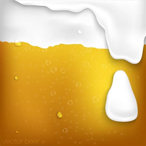 Textura De Cerveza Con Espuma Y Burbujas Vector Premium