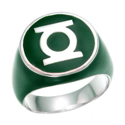 Green Lantern Inspired Silver Ring Full Green Jewelry Green Lantern