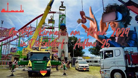 Größte Kirmes am Rhein 2024 in Düsseldorf Aufbau 25 4K YouTube