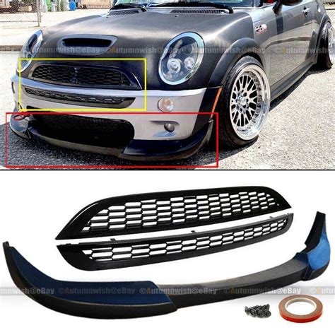 Mini Cooper Unpainted Front Bumper Lip Pcs Jcw Style Mesh