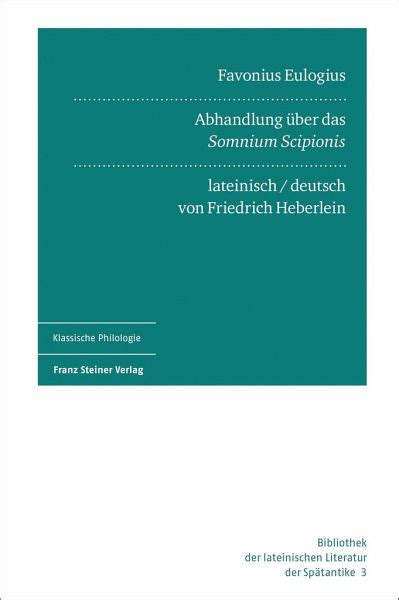 Favonius Eulogius Abhandlung Ber Das Somnium Scipionis Bei B Cher