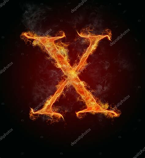 Flaming font, letter X Stock Photo by ©jag_cz 6018060