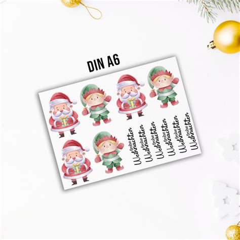 Rubon Sticker Motiv Weihnachtsmann Und Elf