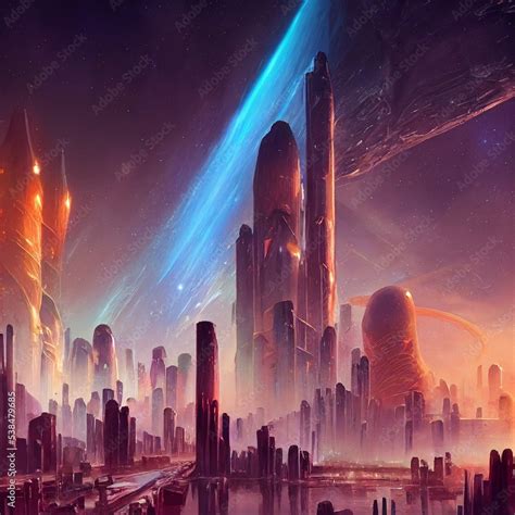 Alien City Scifi Science Fiction Other Worlds Alien Civilization