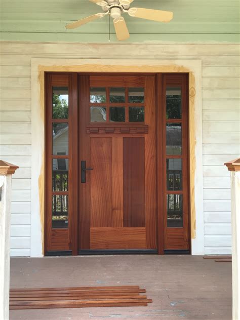 Craftsman Style Front Door With Sidelights