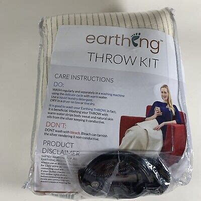 NEW Genuine Earthing Grounding Throw Blanket Kit Cotton 44 X 68 EBay